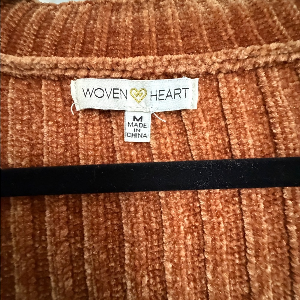 Woven Heart Womenâs Chenille Open Front Cardigan Sweater Medium - Picture 5 of 6